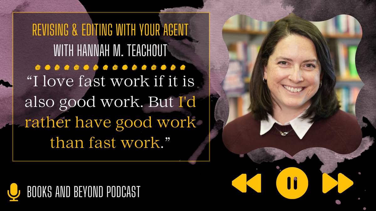 BooksAndBeyondP's tweet photo. This week's episode features special guest and agency associate from Folio Literary Management, Hannah M. Teachout! She chats with @myleejmiller all about Editing With An Agent.

Stay tuned for Saturday at 12 PM EST for this release! https://t.co/HeuTtHgVjz