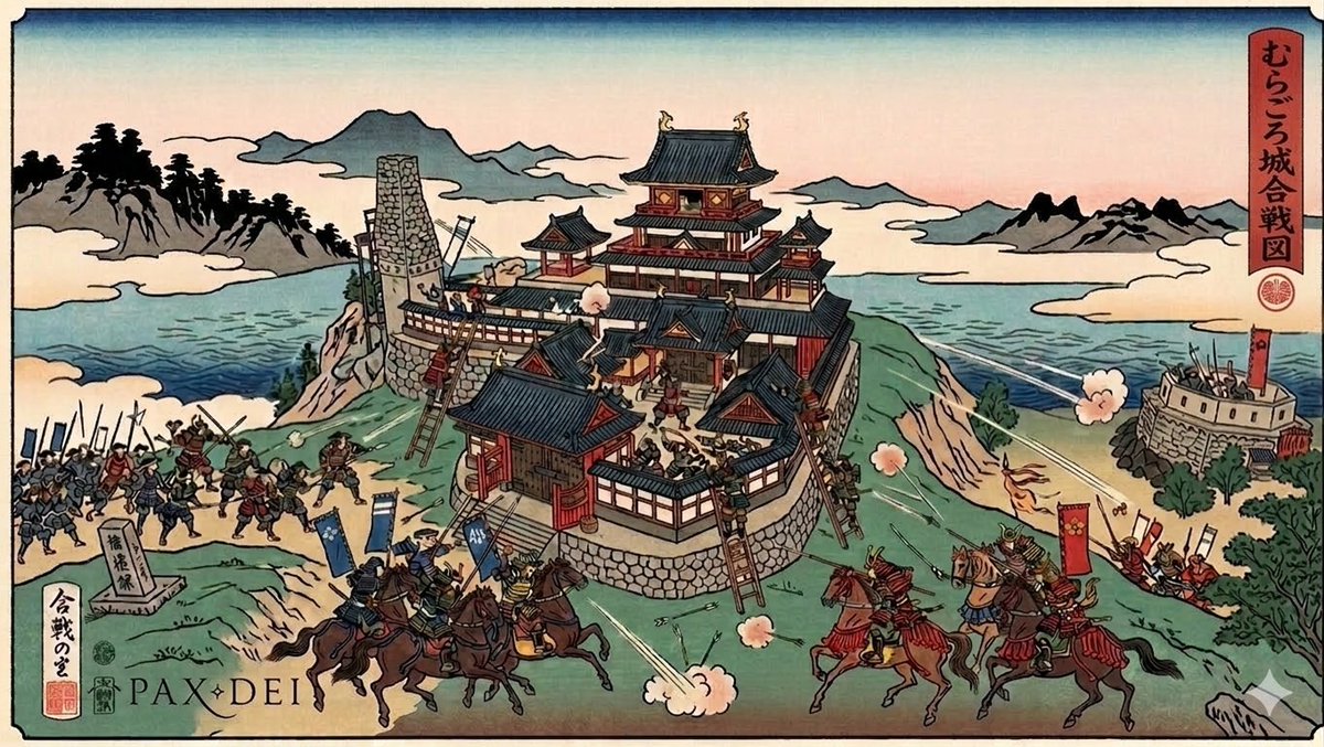 shimanoko1's tweet photo. 自分でPAXDEIで建築したのを、Geminiに浮世絵風に加工してもらって遊ぶのがマイブーム🥹
我が城もそれらしく見えて良い感じ🏯
中々上手く制作してくれます🤩
楽しみ方は無限大👌
#paxdei
#和風建築 
#Gemini
#AI加工 https://t.co/QIuD1Bt5Kp