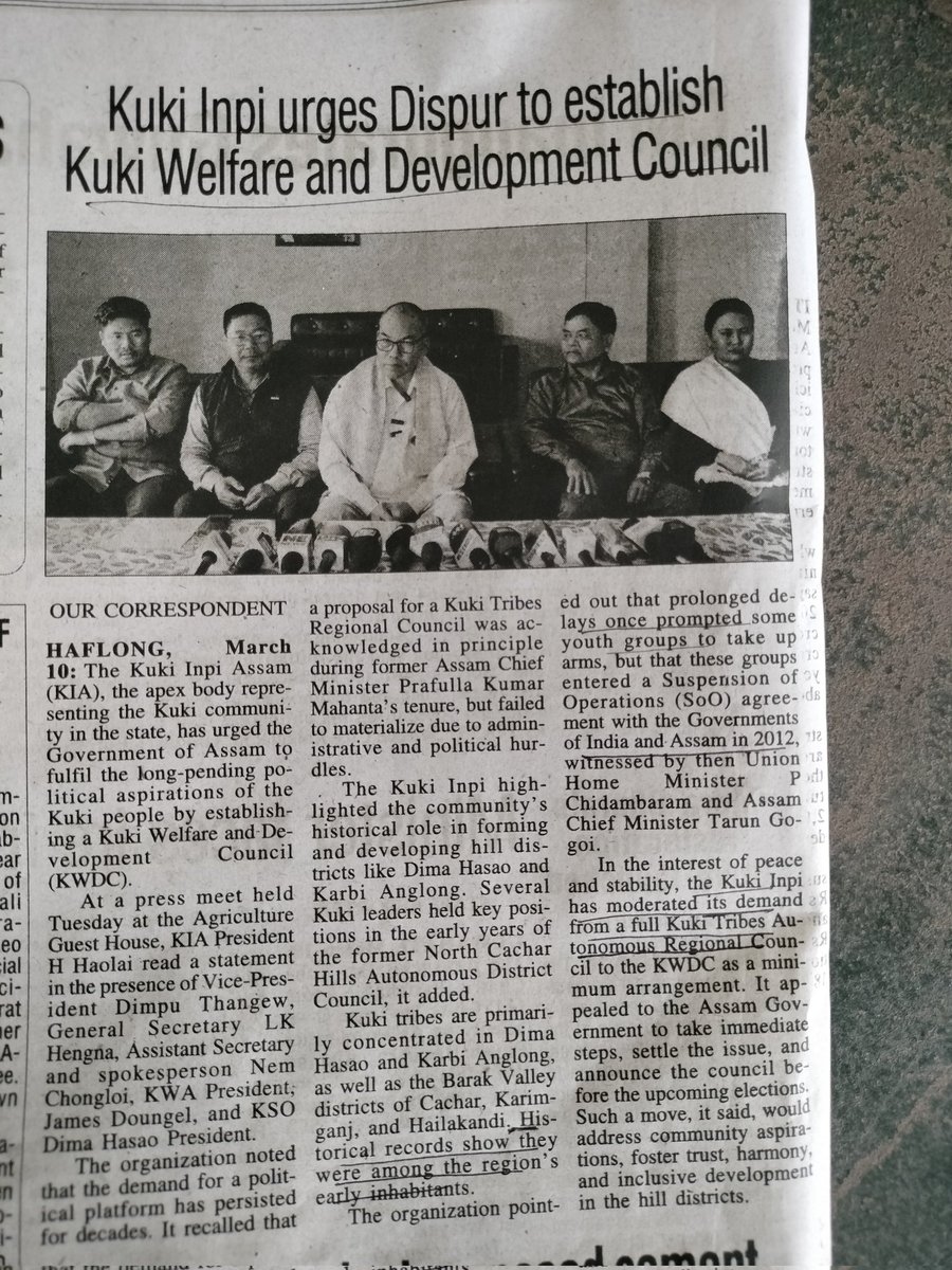 Is Identity Politics Expanding into Assam?
A rebuttal on the “Early Inhabitants” claim:
The assertion that Kuki tribes were among the “early inhabitants” of the hill districts of Dima Hasao district and Karbi Anglong district requires careful historical examination. Most
