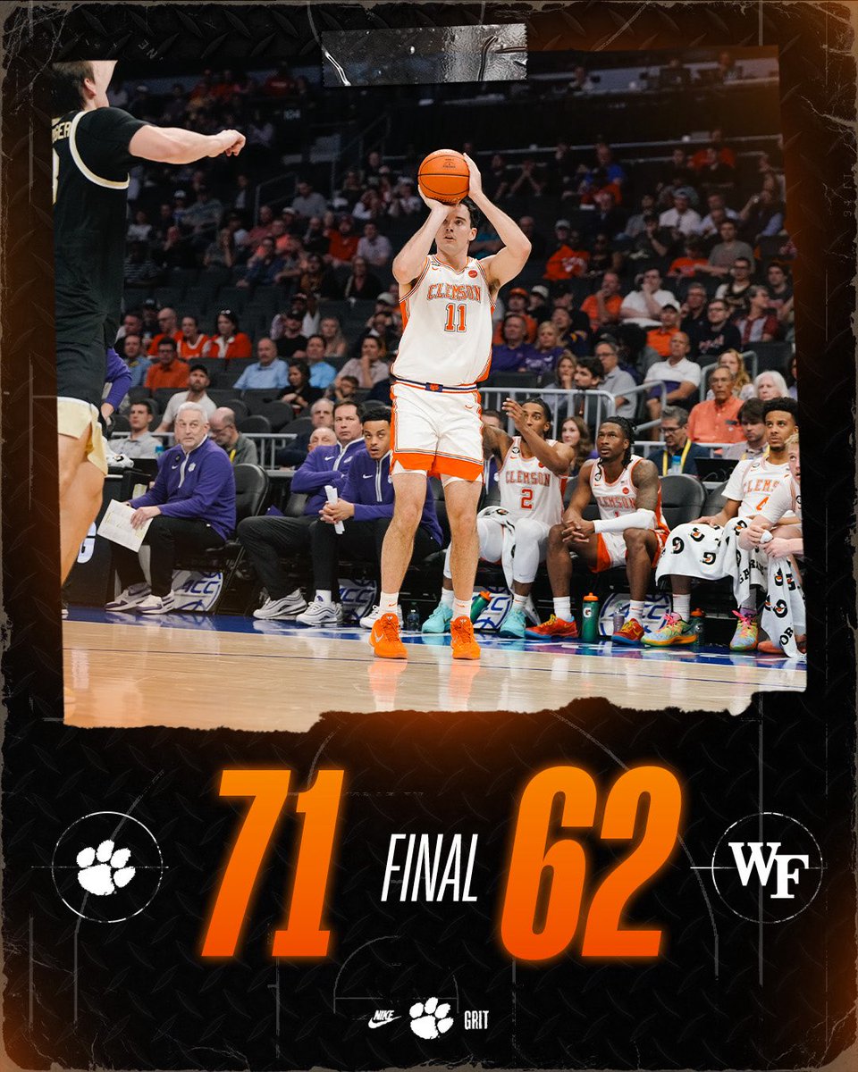 ClemsonMBB's tweet photo. Late night W✅ #ClemsonGRIT https://t.co/s7qw4dy7ix