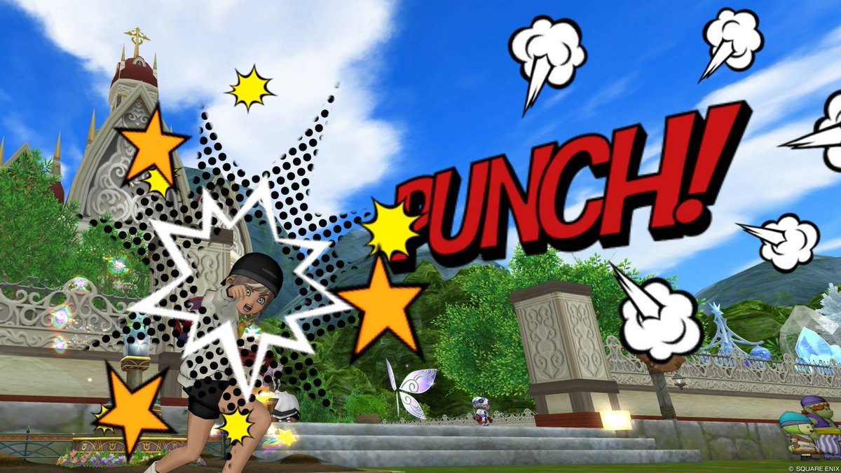 多分みんな撮ってると思うけどやってみた⭐︎
結構可愛い〜Punch.ᐟ.ᐟ.ᐟ #ドラクエ10