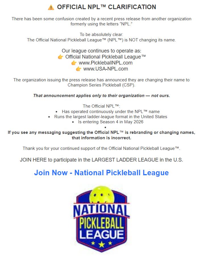 Official NPL National Pickleball League tweet media
