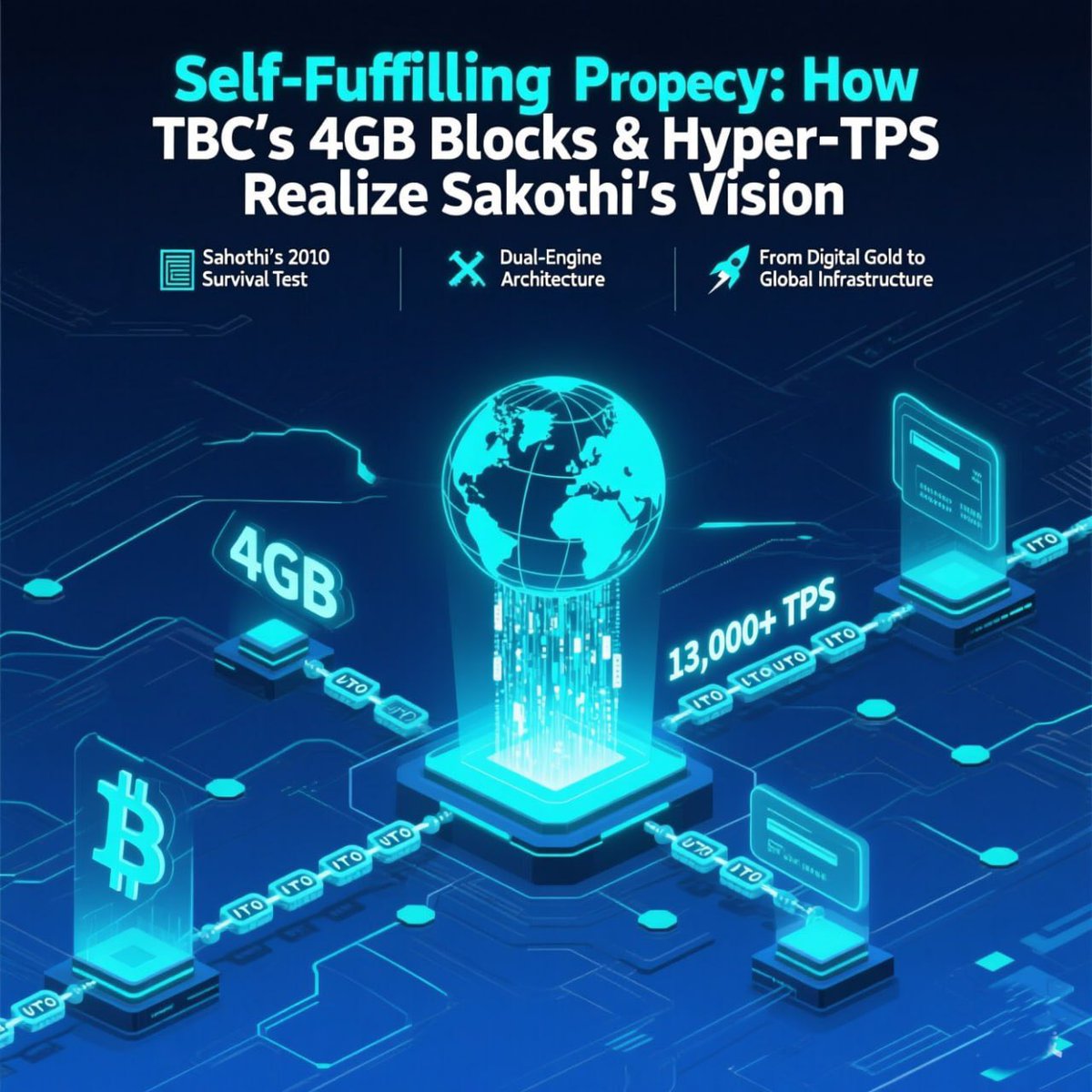 🔮 Self-Fulfilling Prophecy: How TBC’s 4GB Blocks &amp; Hyper-TPS Realize Satoshi’s Vision
Satoshi foresaw blockchain’s long-term evolution. In 2010, he declared:
"I'm sure that in 20 years there will either be very large (bitcoin) transaction volume or no volume."
This prophecy cuts