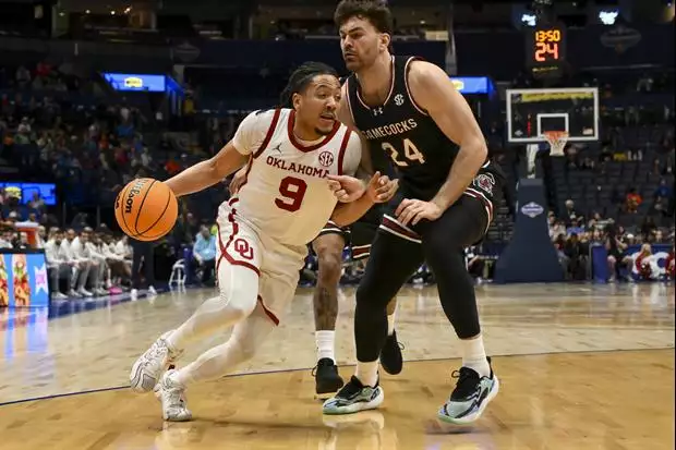 Oklahoma handles South Carolina in the SEC Tournament, 86-74:

secrant.com/sec-football/o…