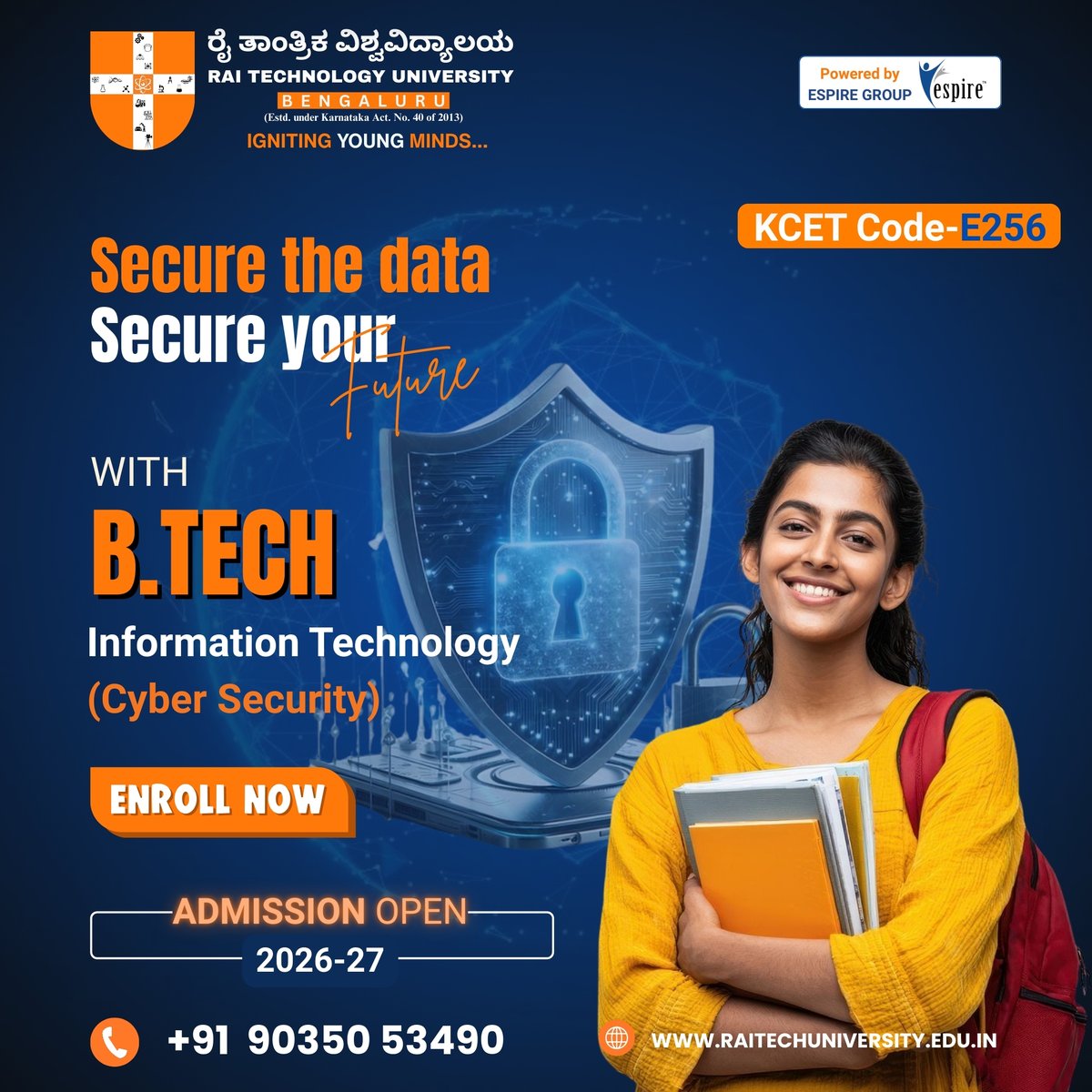Raitechuniver's tweet photo. Secure the data. Secure your future
https://t.co/Pnzr7jDOrc in Information Technology (Cyber Security)
Admissions Open 2026โ27. Enroll now!
#CyberSecurity #BTechIT #AdmissionsOpen #FutureInTech #RTU #RaiTechnologyUniversity #ApplyNow https://t.co/2qcF6WA8EX