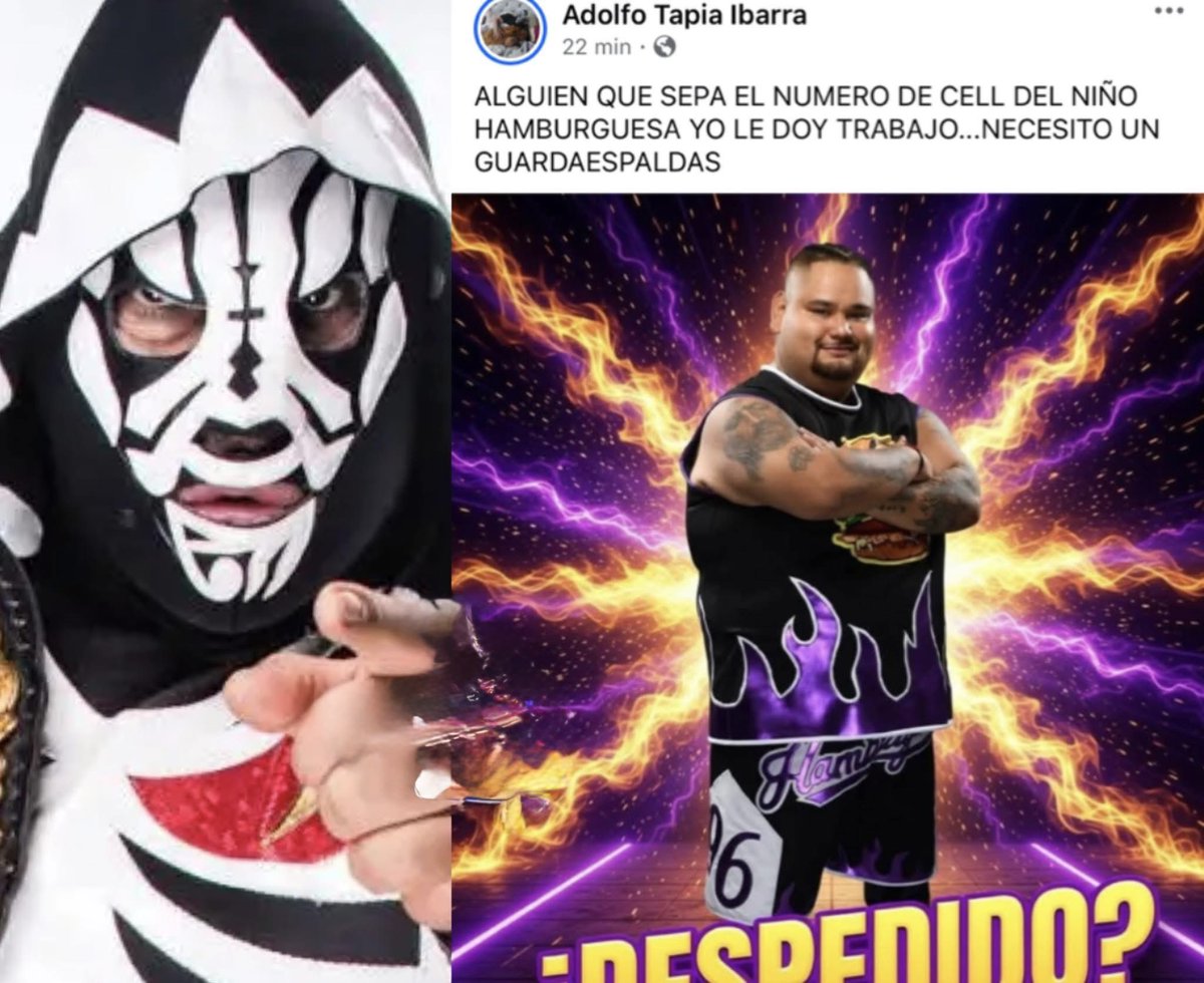 👉La Park ofrece trabajo al Niño Hamburguesa tras “ser despedido” de AAA.

ALGUIEN QUE SEPA EL NUMERO DEL NIÑO HAMBURGUESA YO LE DOY TRABAJO...NECESITO UN GUARDAESPALDAS”

#WWE #LAPark #AAA #niñohamburguesa #luchalibre #wrestling  <a href="/laparktapia/">adolfo tapia ibarra</a>