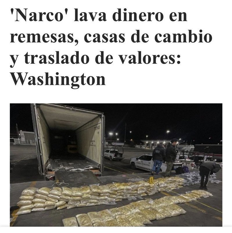 Apenas esta semana la presidenta <a href="/Claudiashein/">Claudia Sheinbaum Pardo</a> decía que no había lavado de dinero en las remesas.
Pero #EstadosUnidos tiene otros datos.