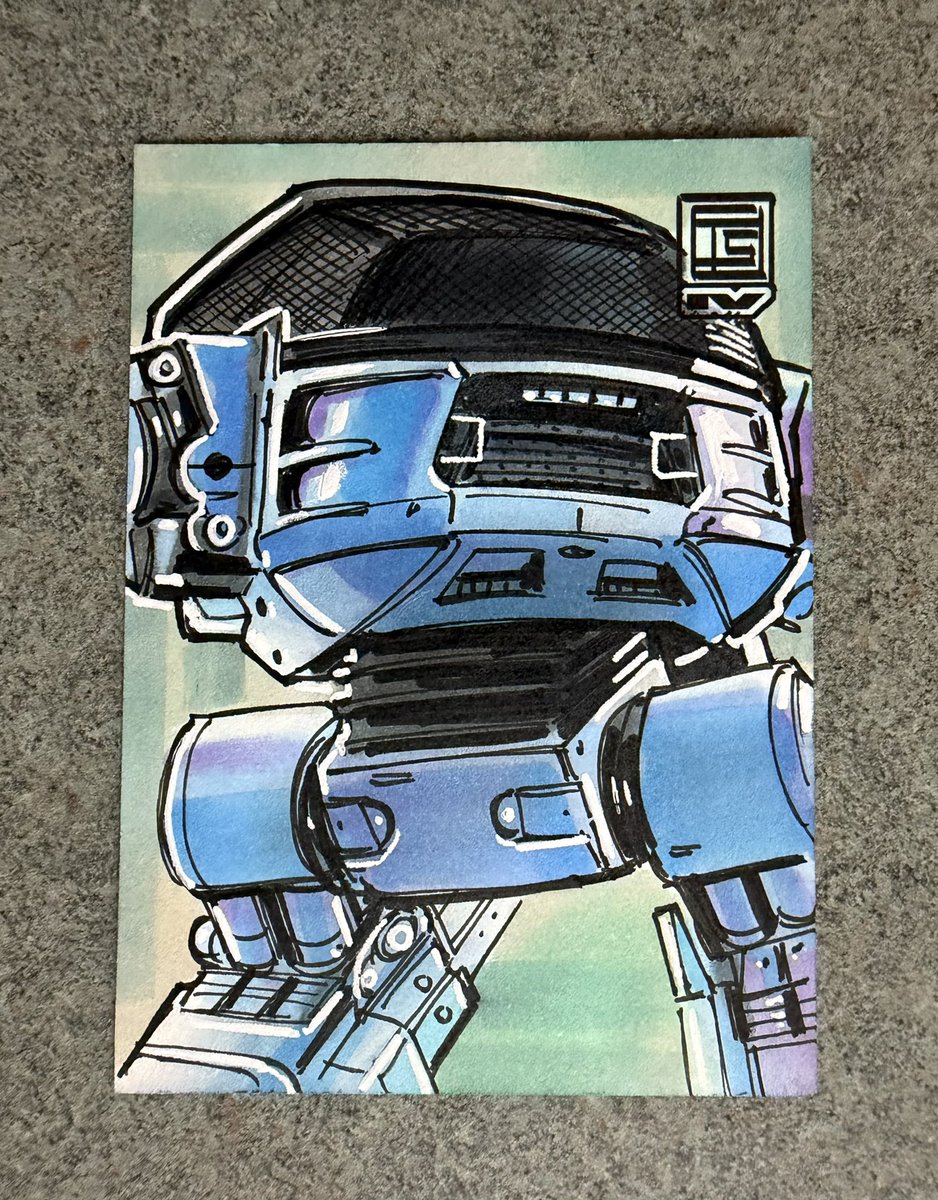 TimShinn73's tweet photo. March of the Robots
Day 12
ED-209
Each day in March, I’ll post a robot themed sketch card. Each day’s card is available to claim. $40 plus shipping.
Message to claim.
I’m also taking robot sketch card commission requests.
#sketchcards #robocop #ed209 https://t.co/uL2euo08MR