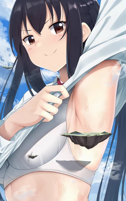 リクエスト頂きましたギガサイズあずにゃんの大陸脇見せシチュ