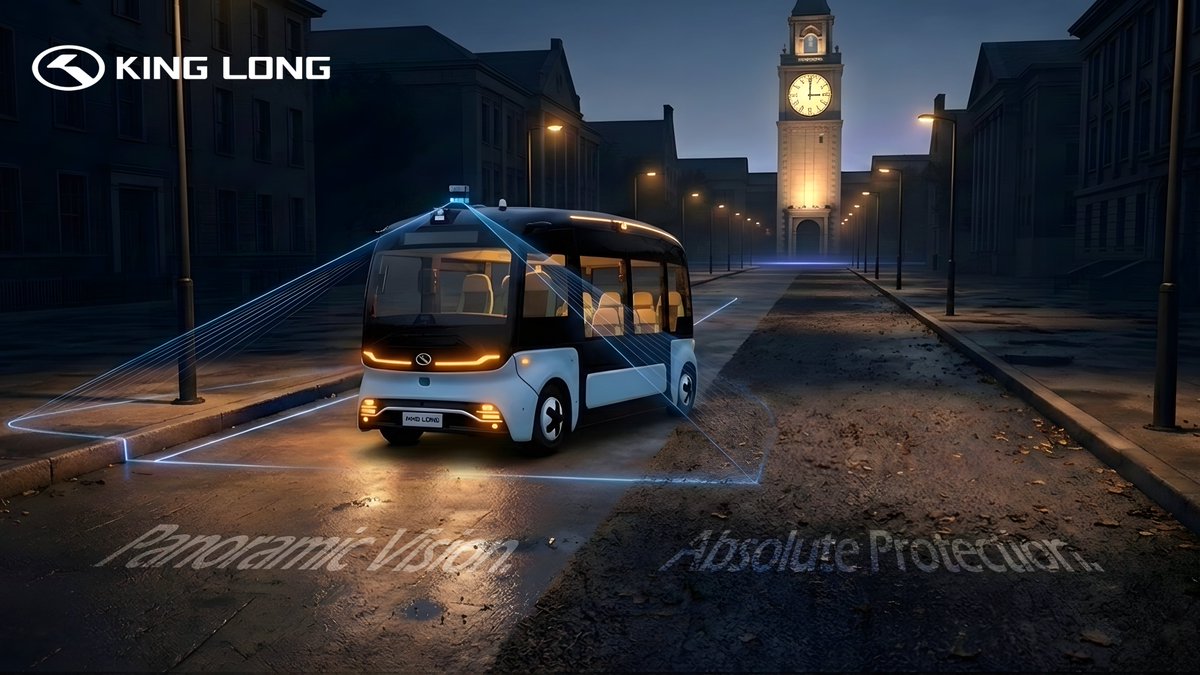 Master the Morning, Blind-Spot Free. 🌇 With a 360° Panoramic View System, the KING LONG A02 provides a real-time bird’s-eye perspective. Our seamless camera network identifies every risk, ensuring total safety on every corner. ❤ Every angle covered, so the city wakes up to a