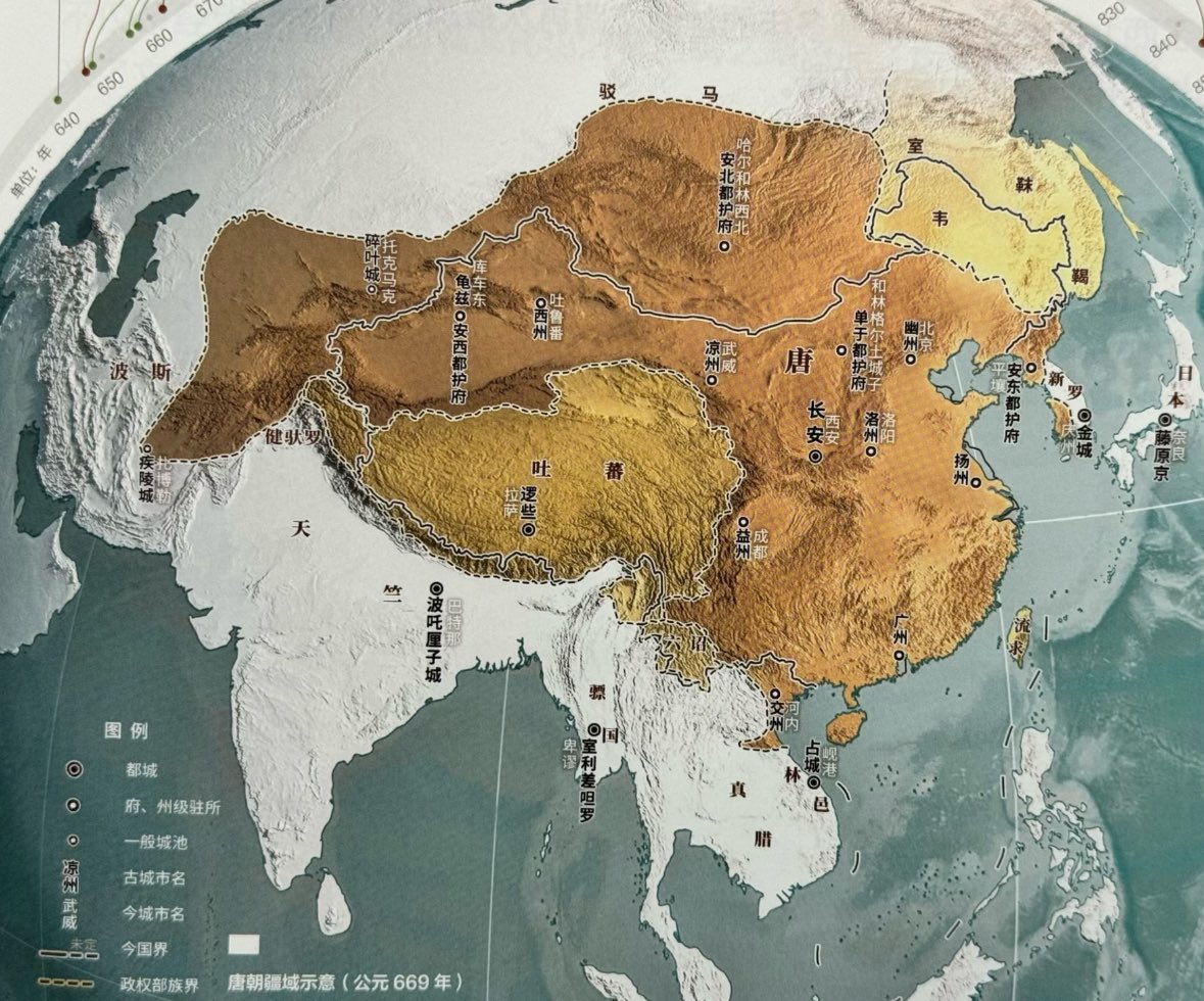 良い地図ですね。 669年頃は渤海国が出来る前の時代。 北海道は既に日本。 吐蕃はチベット国。 靺鞨(オホーツク文化)も好き。 唐は10世紀 ...