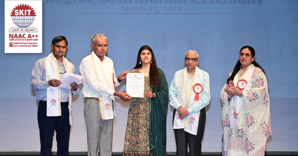🎓 SKIT Jaipur organized the Degree Distribution Ceremony for the 2025 pass-out batch, celebrating the dedication and achievements of its graduates.

Congratulations to all graduates as they step into a bright future ahead! ✨

#SKITJaipur #DegreeDistribution #ClassOf2025