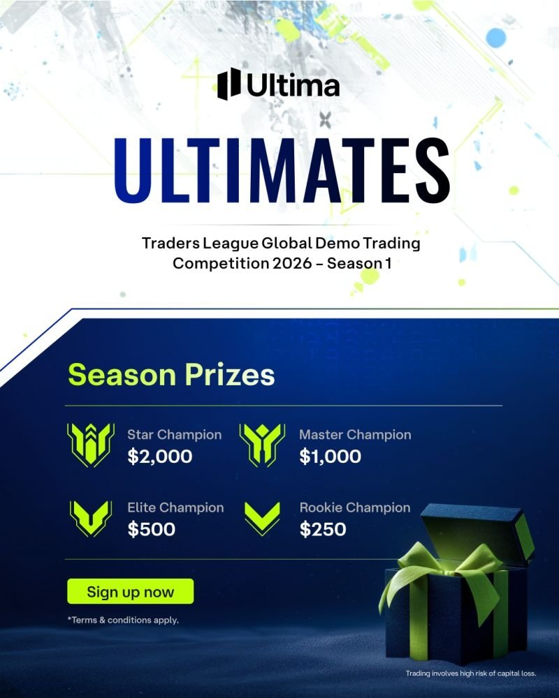 Kris00fx's tweet photo. 🚀 ULTIMATES Demo Trading Competition 2026 – Season 1 is LIVE!

Think you have what it takes to top the leaderboard? 📈
Compete with traders worldwide and win up to $2,000!
🏆 Star Champion — $2,000
🥈 Master Champion — $1,000
🥉 Elite Champion — $500

DM for more details! https://t.co/obeotA9Vaa