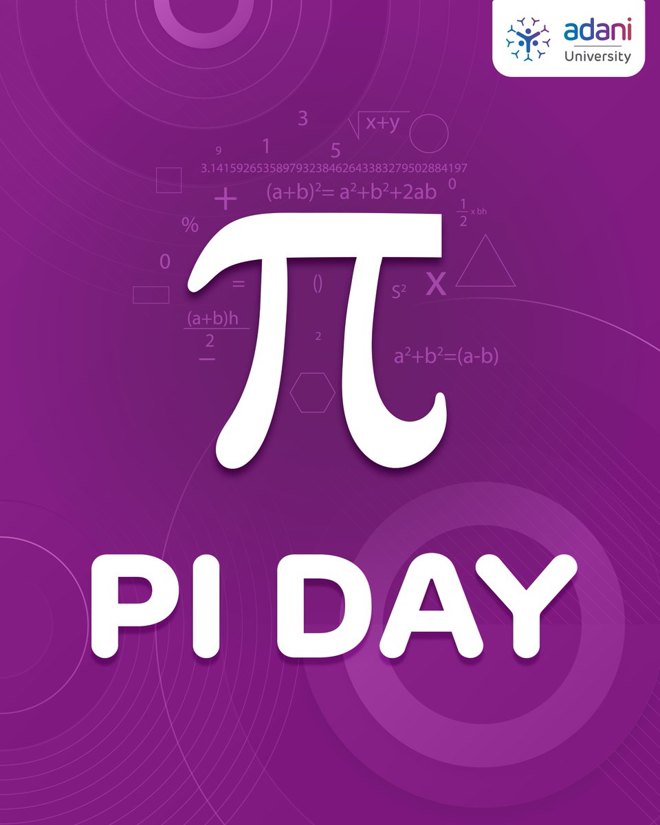 At #AdaniUniversity, we celebrate the constant that has powered centuries of discovery — π (Pi).

From engineering design to computational research, Pi reminds us that learning is infinite, curiosity is essential, and knowledge is a journey without endpoints.

#PiDay