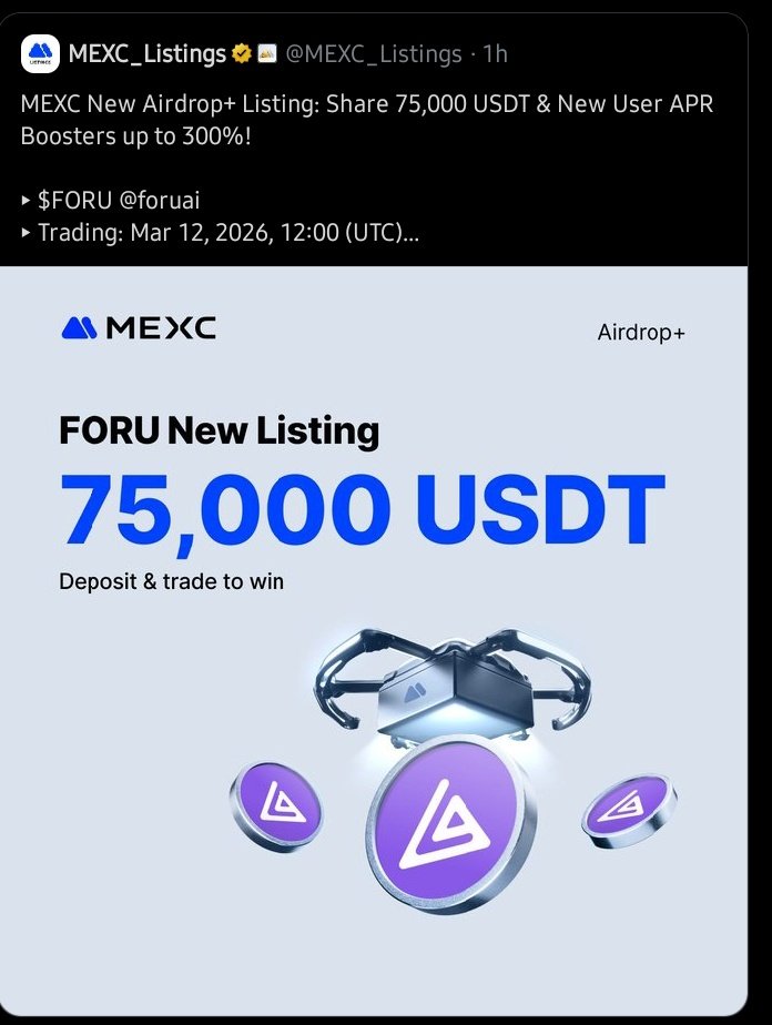 greattech720's tweet photo. Today is the big day for $FORU trading goes live at 12:00 UTC on exchanges like MEXC, and the TG group is packed with the best content, updates, airdrop vibes, and community energy right now.
jump in and join the action!)$FORU
#FORUAirdrop #FORUTokenUtility #BNBCHAIN https://t.co/I5F2xmQxDX