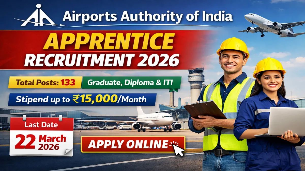 Sarkari_Result1's tweet image. 👉 AAI Graduate/Diploma/ ITI #Apprentices Recruitment 2026 – Online Form 133 Posts🔥🔥
@Sarkari_Result1 #SarkariResult 

Click Below Link To Apply 👇
sarkariresult.app/aai-graduate-d…