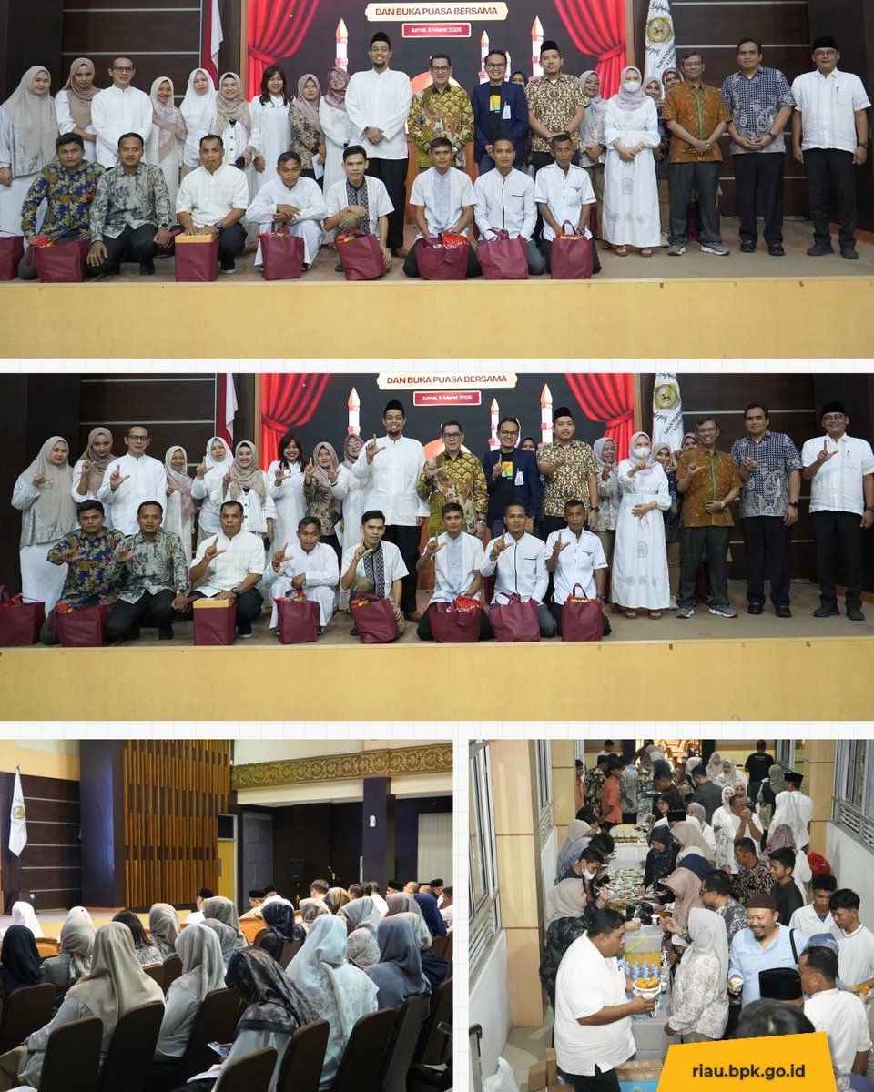 Halo BPKawan... 

BPK Riau laksanakan buka puasa bersama sekaligus penyerahan tali kasih kepada para pramubakti. Dipimpin langsung oleh Kepala BPK Riau dan jajaran, kegiatan ini menjadi wujud kepedulian untuk berbagi kebahagiaan di bulan Ramadhan. 

Salam BPK Riau!