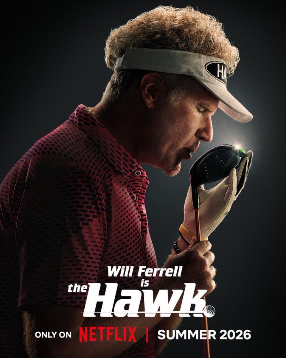 LordWelshie's tweet image. The first poster for ‘The Hawk’ has been released.

The upcoming Netflix series stars Will Ferrell as a once-dominant golf superstar trying to rediscover his game and reclaim his former glory late in his career. 

Premiering Summer 2026.
