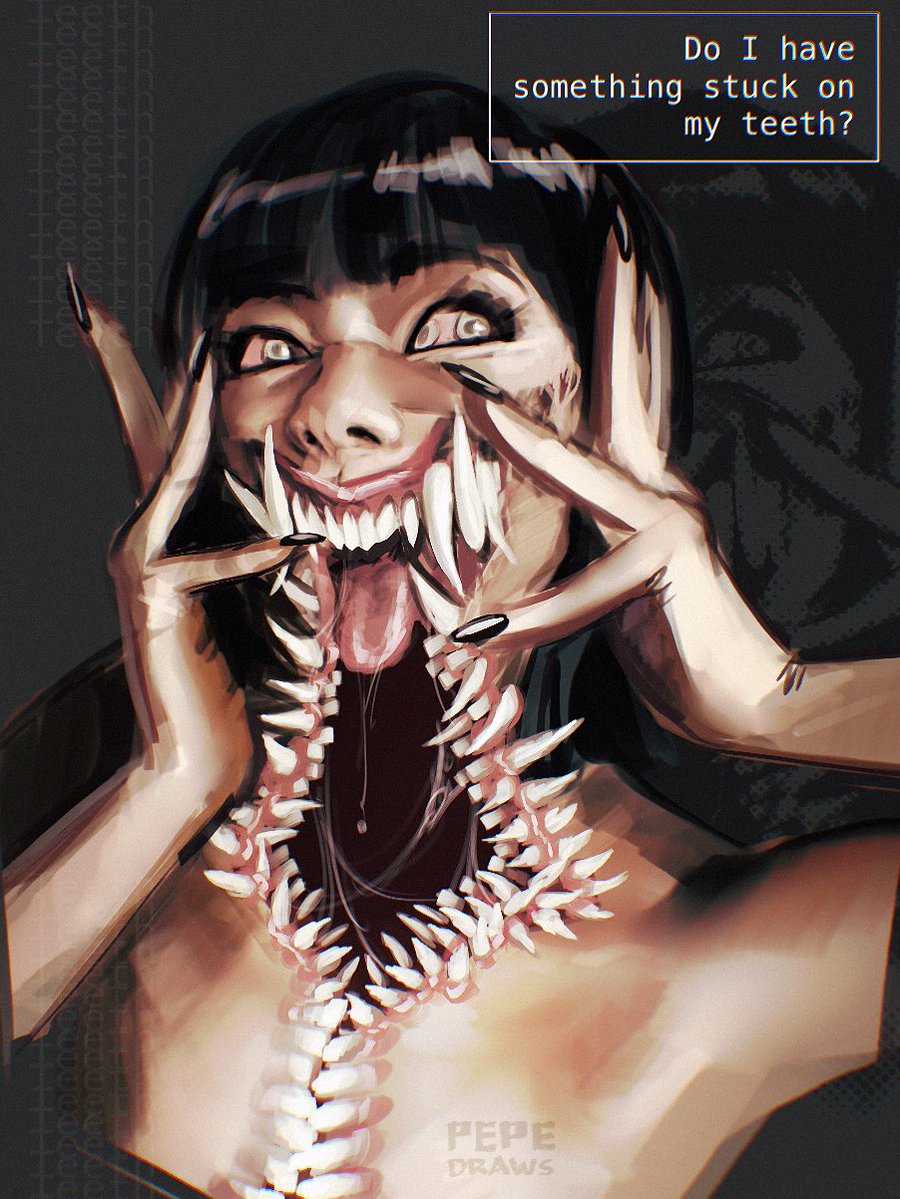 Body horror ? 
I felt like playing with expression and color
#digitalartist