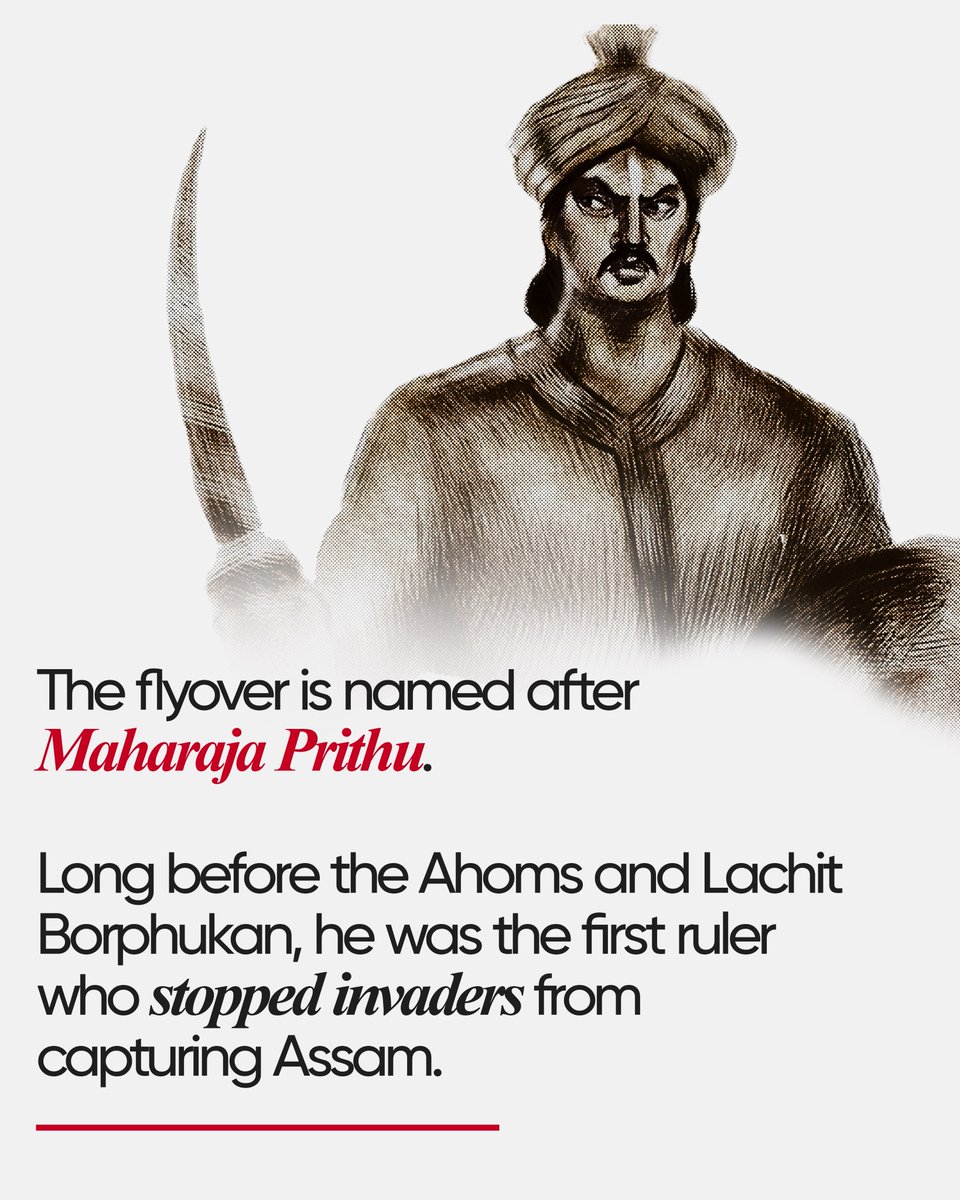 himantabiswa's tweet photo. When India was burning under Sultanate rule, a brave son of Assam brought an end to Bakhtiyar Khilji.

For years left-liberal academics suppressed his story. Now we have dedicated Northeast India’s longest flyover to Maharaja Prithu, the last sword of the East! https://t.co/oPNC25oeII