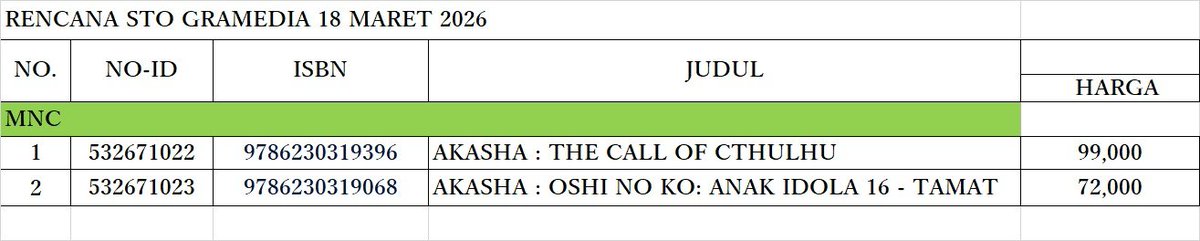Komik terbit Rabu, 18 Maret 2026 dan promonya.