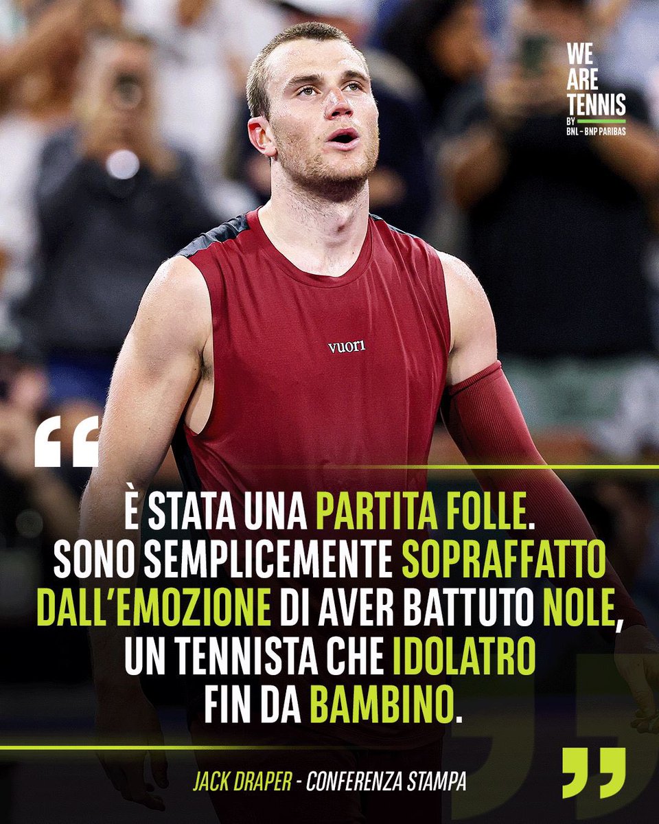 WeAreTennisITA's tweet image. “HO DATO TUTTO” 🗣️

Battere il tennista più vincente della storia non è mai banale. Farlo in rimonta, dopo 8 mesi lontano dal circuito, è semplicemente indimenticabile 😍

Jack is back ⚡️

🎾 #Tennis #IndianWells #Djokovic #Draper #WeAreTennis