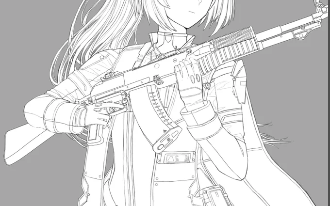 #ドルフロ #소녀전선2망명
앨바 WIP
요번주 서코 직후에  완성예정;;;;;;;;;; 