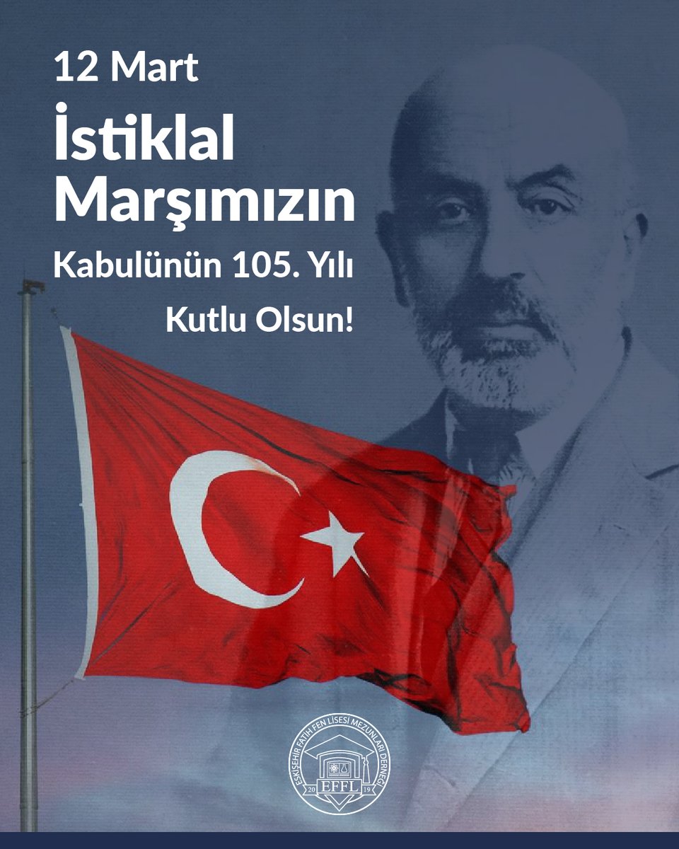 İstiklal Marşı’nın kabulünün 105. yıl dönümünde, milli şairimiz Mehmet Akif Ersoy’u rahmet, minnet ve saygıyla anıyoruz.

#İstiklalMarşı #12Mart