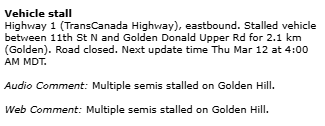 EmconSelkirk's tweet photo. Golden Hill Eastbound CLOSED https://t.co/5U8D9kbEPd