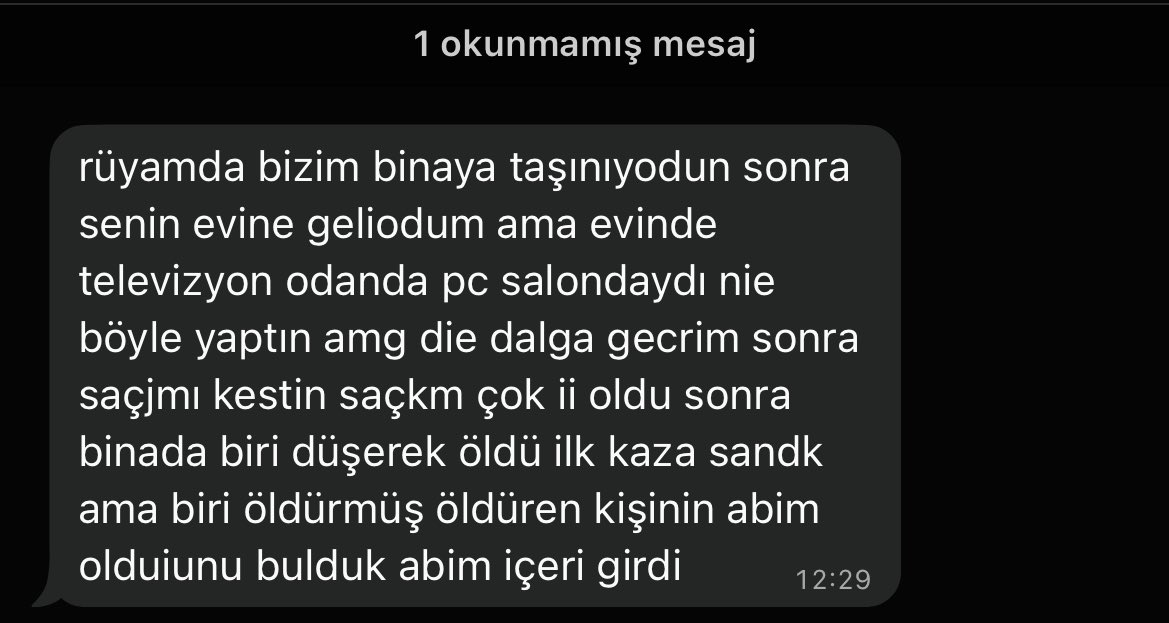 sana ne mesajlar geliyordur şimdi