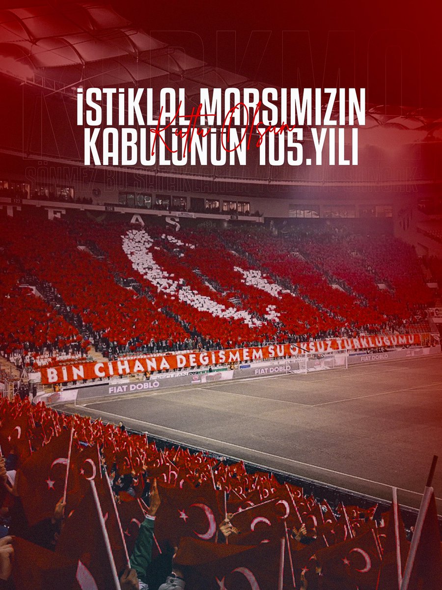 BursasporSk's tweet photo. İstiklal Marşımızın kabul edilişinin 105. yılını kutluyor, başta Gazi Mustafa Kemal Atatürk olmak üzere tüm kahramanlarımızı ve Milli Şairimiz Mehmet Akif Ersoy’u saygı ve rahmetle anıyoruz. https://t.co/YYALb65b9x