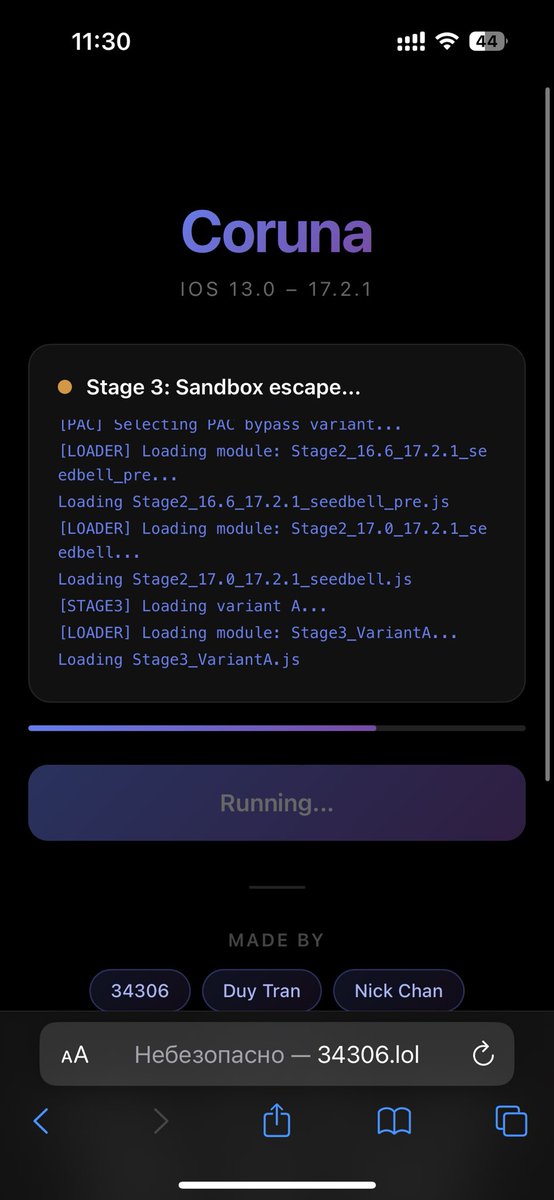 SurielTech's tweet photo. @Little_34306 @khanhduytran0 Iphone 14 pro 17.2.1 5/5 attempts failed, the device rebooted every time https://t.co/esSRRElB0n