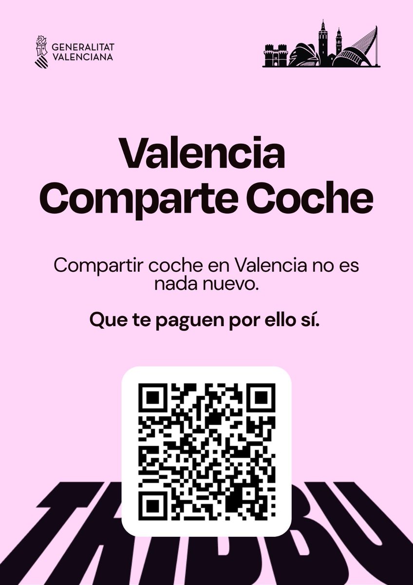 VlcMobilitat's tweet photo. 🚗🤝Naix ‘#València Compartix Cotxe’
📍6 grans focus de mobilitat: @HospitalLaFe, @UV_EG Burjassot, 9 d'Octubre, Almussafes, Riba-roja i Bonaire
👥Més ocupació per vehicle davant l'actual 1,1 persones/🚘
💶0,04 €/km per passatger compartit
📲App #Tribbu 🔗https://t.co/xWj5iFYGjC https://t.co/GPtrWTaSbL