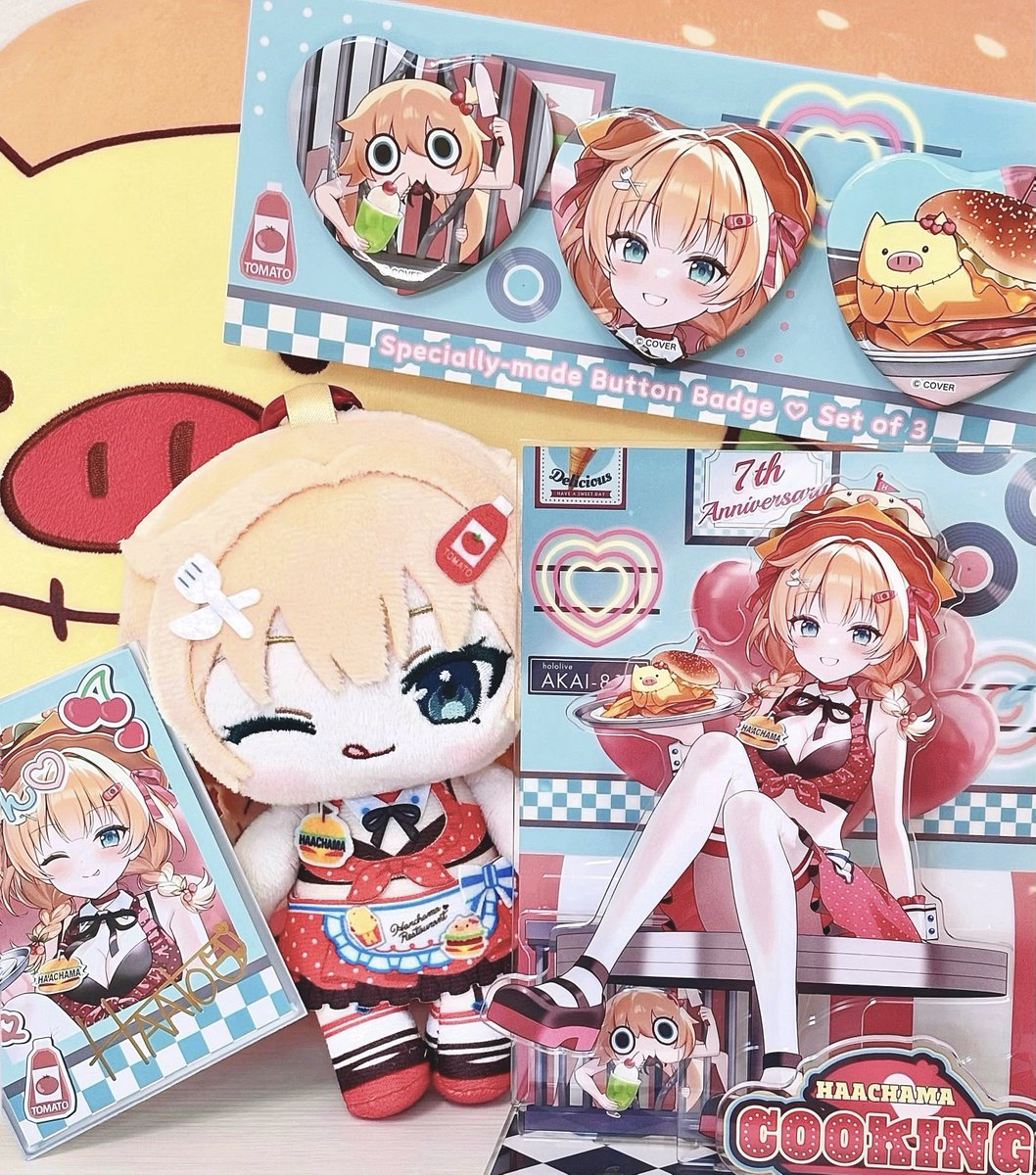 ホロライブ 赤井はあとさんの活動7周年記念グッズサンプルをいただきました🍔ジオラマ存在感がすごい！かわいい！ありがとうございます！