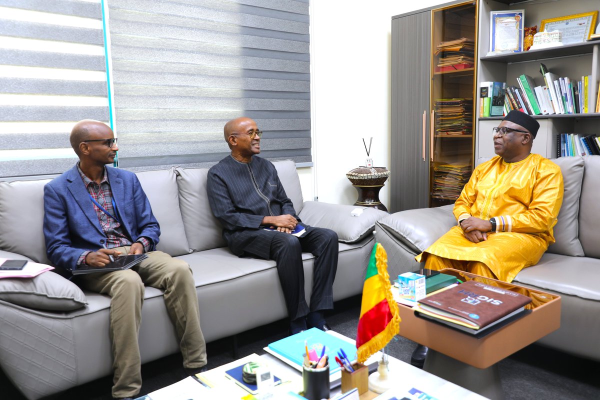 UnescoBamako's tweet photo. Le Chef par intérim du Bureau de l’UNESCO au Mali, M. Ali Mohamed Sinane, a été reçu en audience le 5 mars 2026 par le Pr. Bouréma Kansaye, ministre de l’Enseignement supérieur et de la Recherche scientifique. 1/3 https://t.co/6dqlLwukAe