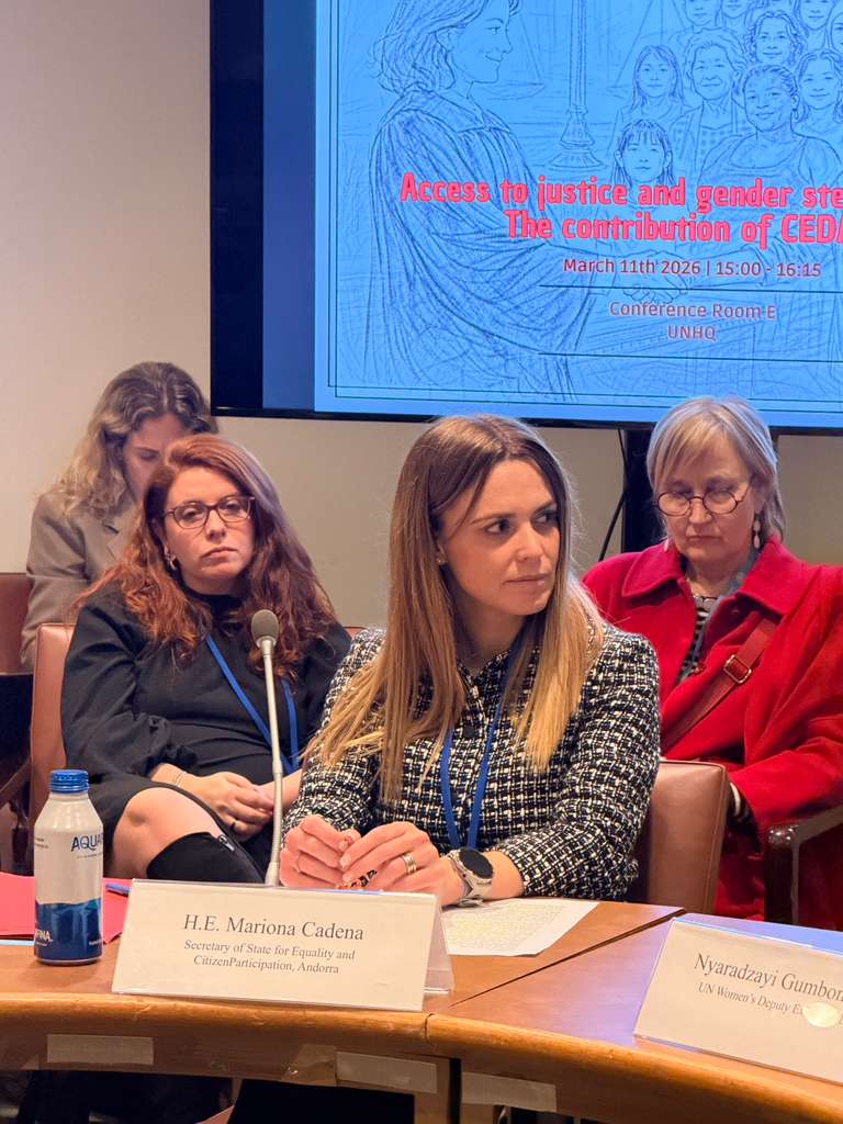 rtvandorra's tweet photo. 🌍 Andorra exposa a l’ONU els avenços per garantir l’accés a la justícia a les dones

👩‍⚖️ La secretària d’Estat Mariona Cadena destaca el reforç del marc legal i la formació especialitzada per millorar l’atenció a les víctimes https://t.co/DO80JlPbGE
