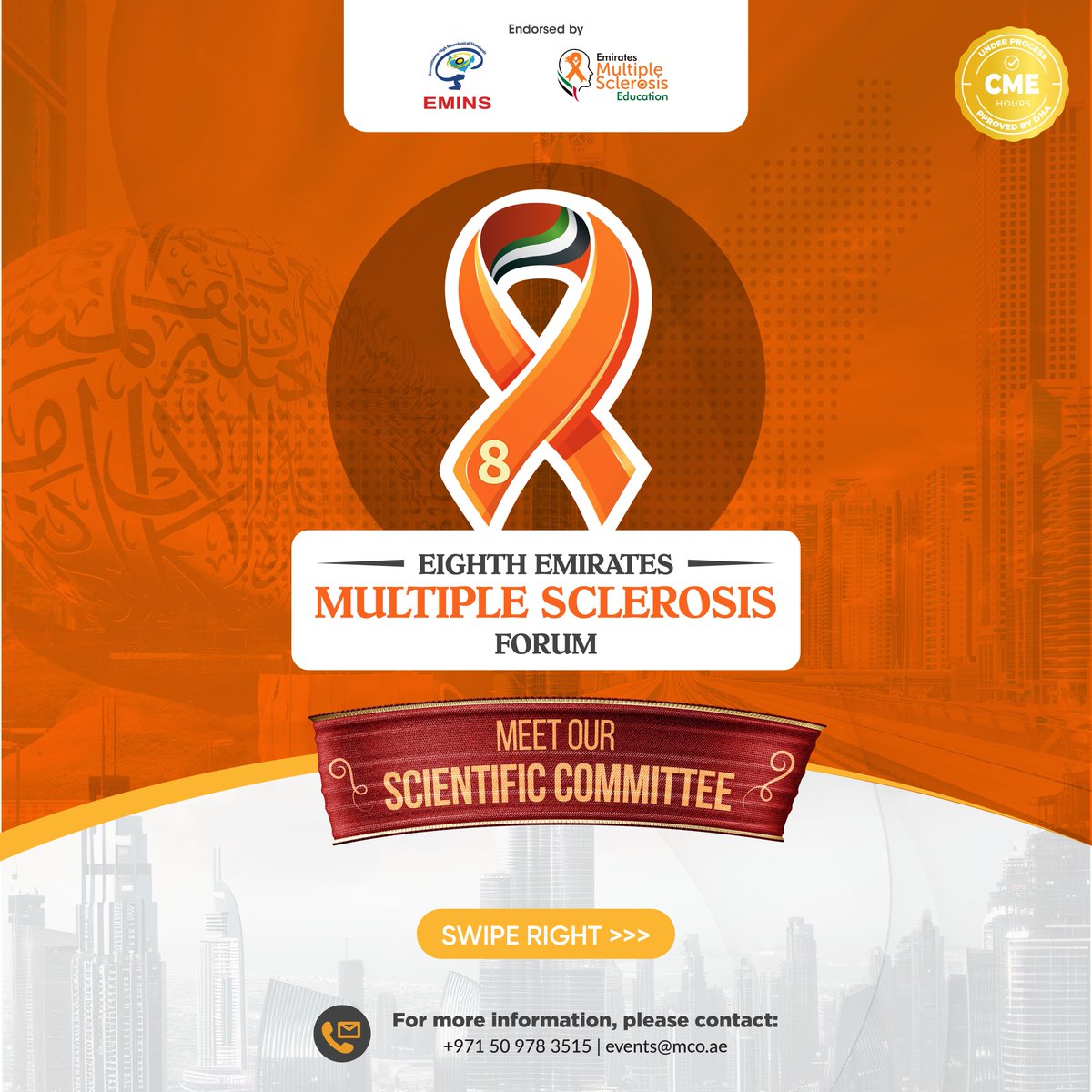 MCO_UAE's tweet photo. Meet the experts behind the 8th Emirates Multiple Sclerosis Forum 

Registration link: https://t.co/vUOQriOP9h 

#MultipleSclerosis #MSCare #NeurologyExperts #MedicalConference #MSAwareness https://t.co/Bzy0WlFYjc