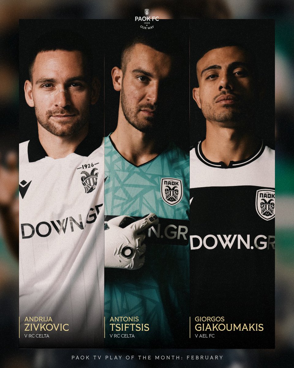 PAOK_FC's tweet image. Τρεις υποψήφιοι για το PAOKTV #PlayOfTheMonth, ένα το βραβείο. Μπείτε στο link παρακάτω και πάμε να βρούμε την κορυφαία ενέργεια του Φεβρουαρίου. #poll #February #PAOK 

🔗paokfc.gr/nea/20260311-p…