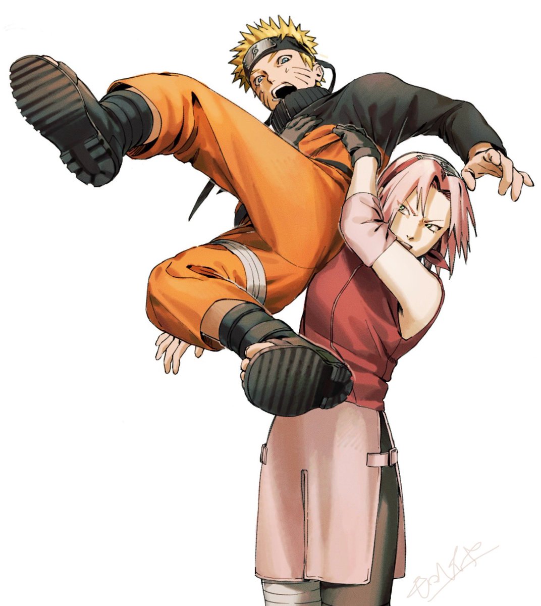 #NARUTO
力持ちな春野サクラと、
持ち上げられちゃううずまきナルト