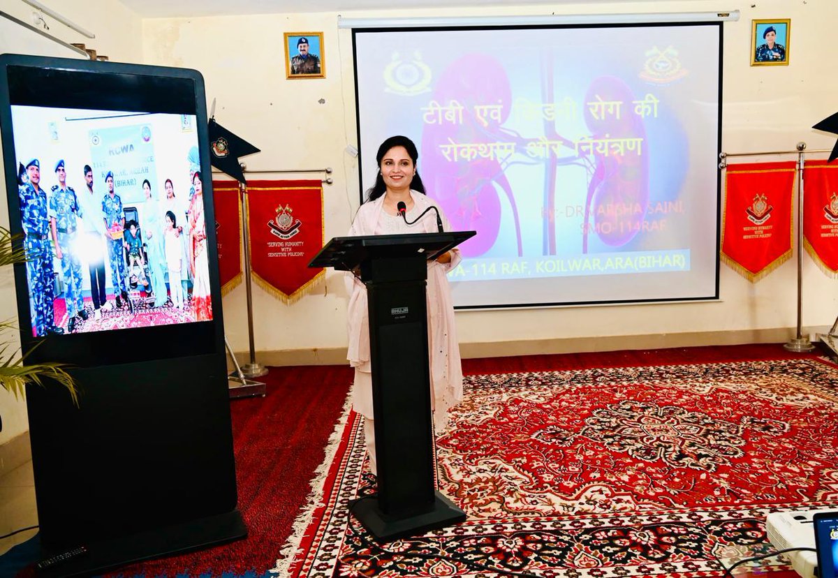 R114raf's tweet photo. In an initiative for prevention and precautions of tuberculosis and kidney related diseases a lecture was organised by RCWA-114 RAF, for families at Unit Hqr premises. Dr Varsha Saini, SMO conducted the session, it was very useful &amp; was duly attended by our personnel's families. https://t.co/kkijldNLfB