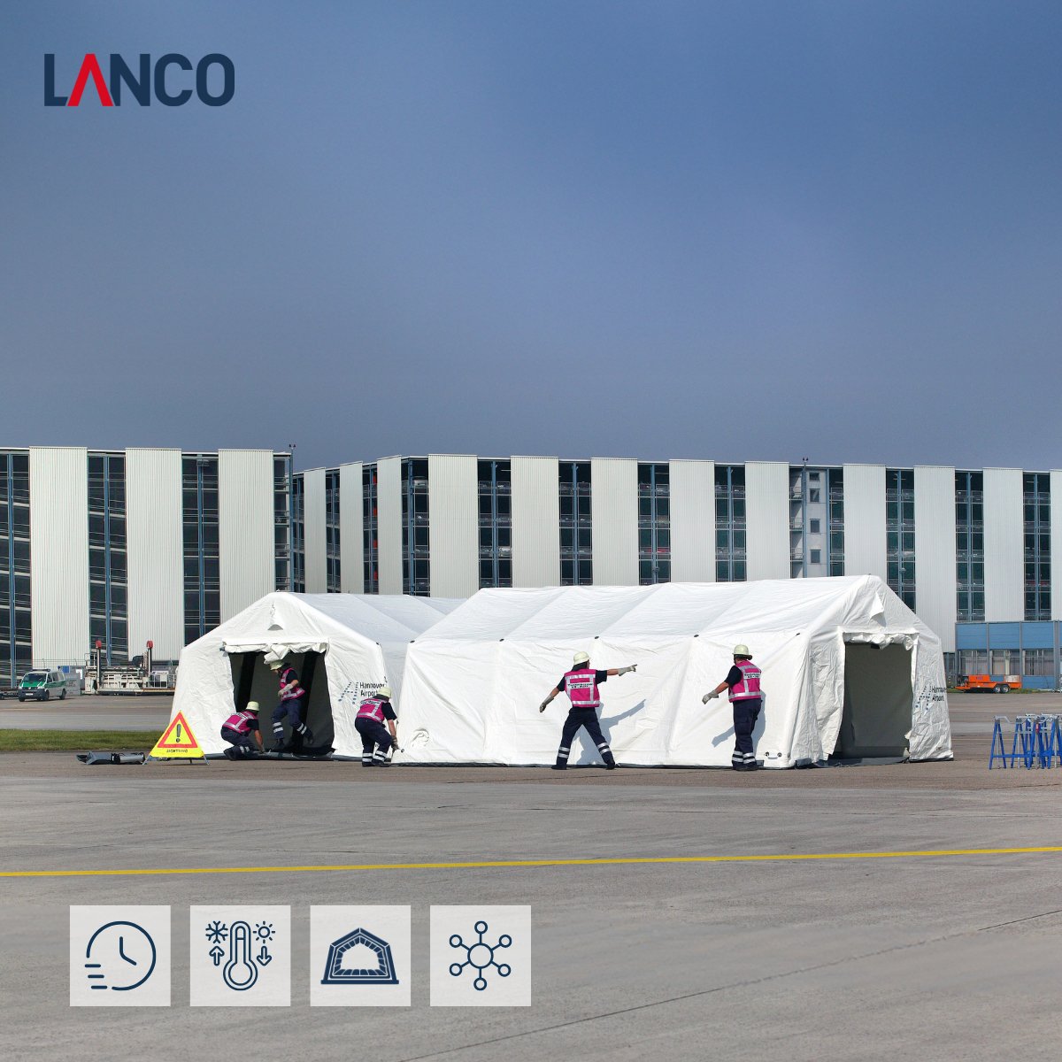 LANCOUK's tweet photo. When choosing a #RapidDeploymentShelter for #FieldOperations, here's what actually matters: setup time, climate control, flooring and insulation and modularity. The right shelter protects your team and keeps the operation moving. ✅ https://t.co/8W0fD07cyY