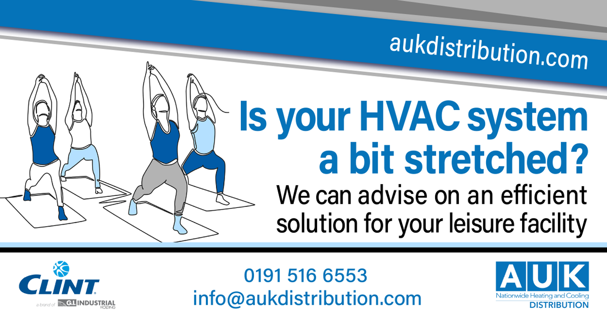 AUKDistribution's tweet photo. We can advise on air conditioning for your leisure facility that ensures year-round climate control. Learn about our extensive range of #CLINT chillers, heat pumps, air conditioning systems and rooftop units.
@AUKDistribution 0191 516 6553 or info@aukdistribution.com https://t.co/ZeAxbDRjj9