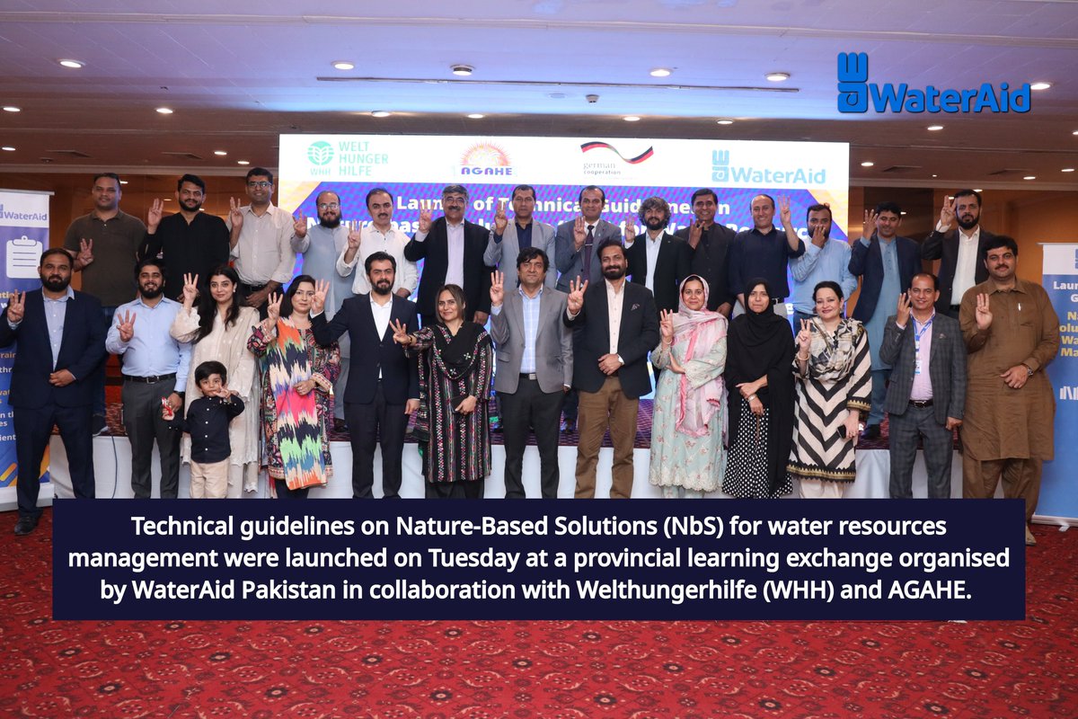 WaterAidpk's tweet image. Technical guidelines on Nature-Based Solutions (NbS) for water resources management were launched at a provincial learning exchange organised by #WaterAidPakistan in collaboration with @Welthungerhilfe and @agahepk.

Full PR: wateraid.org/pk/blog/techni…

@WaterAidUK @ClimateChangePK