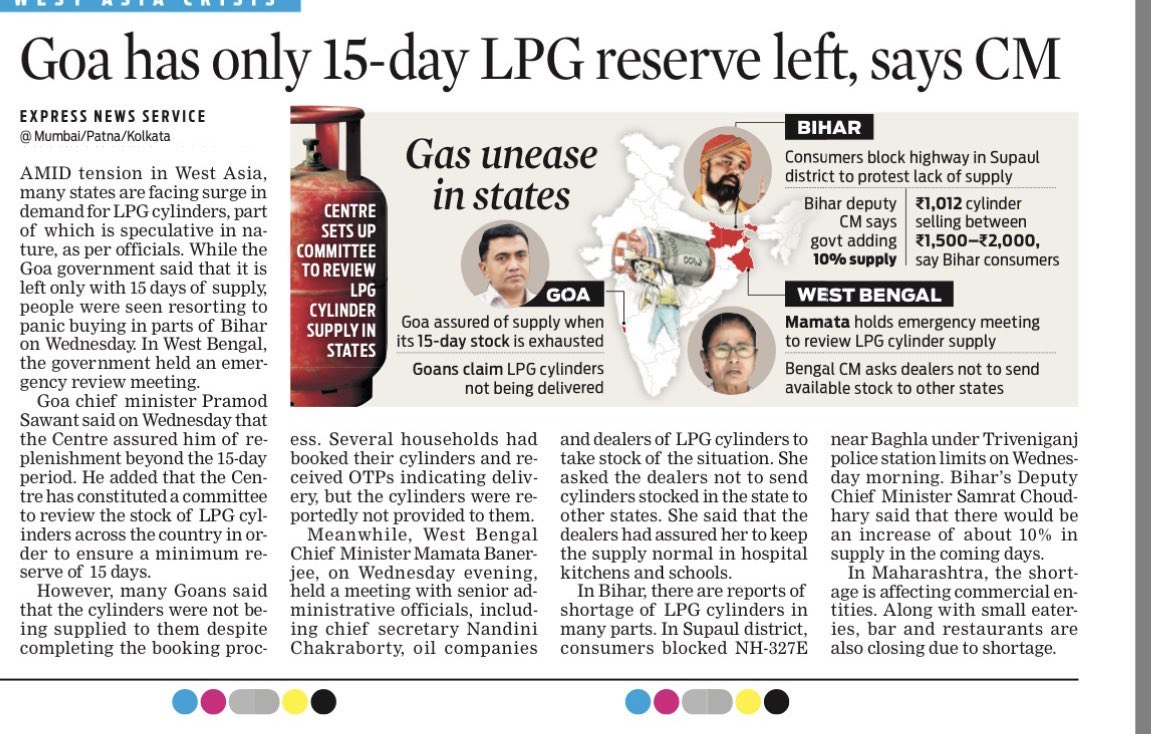 Don’t forget that Goa has a tourism-driven economy, and the government has restricted commercial LPG cylinders as part of austerity measures, which can significantly impact hotels, restaurants, and the wider hospitality sector.
<a href="/girishgoaINC/">Girish Chodankar</a>