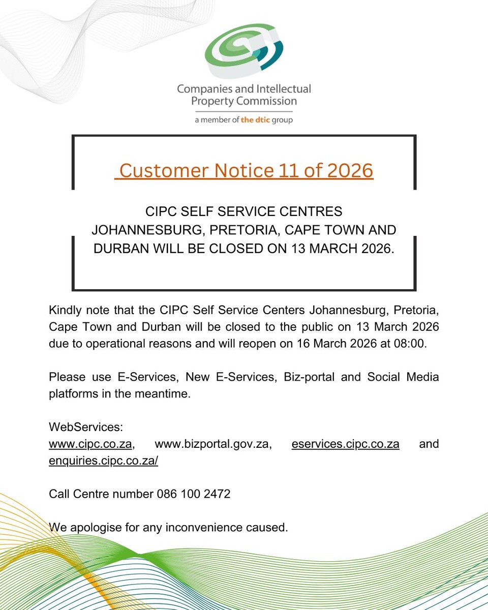 Companies and Intellectual Property Commission tweet media