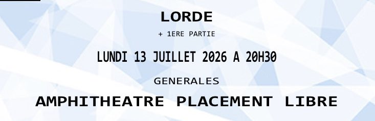 Hello ! 

Je revends un billet pour Lorde aux arènes de Nîmes le 13 juillet à 50€ 

Mes dm sont ouverts :)

(<a href="/LordeFrance/">Lorde France 🧬⛓️</a> je t'invoque stp)