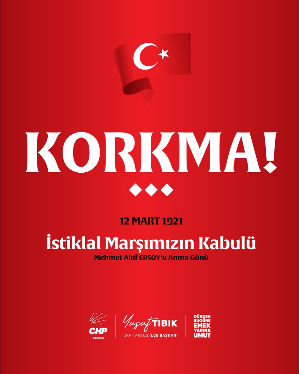 🇹🇷İstiklal Marşımızın kabulünün yıl dönümünde, başta Gazi Mustafa Kemal Atatürk ve Milli Mücadele kahramanlarımız olmak üzere, “Allah bu millete bir daha İstiklal Marşı yazdırmasın.” diyerek bu eserin hangi şartlarda yazıldığını en derin şekilde ifade eden Mehmet Akif Ersoy’u