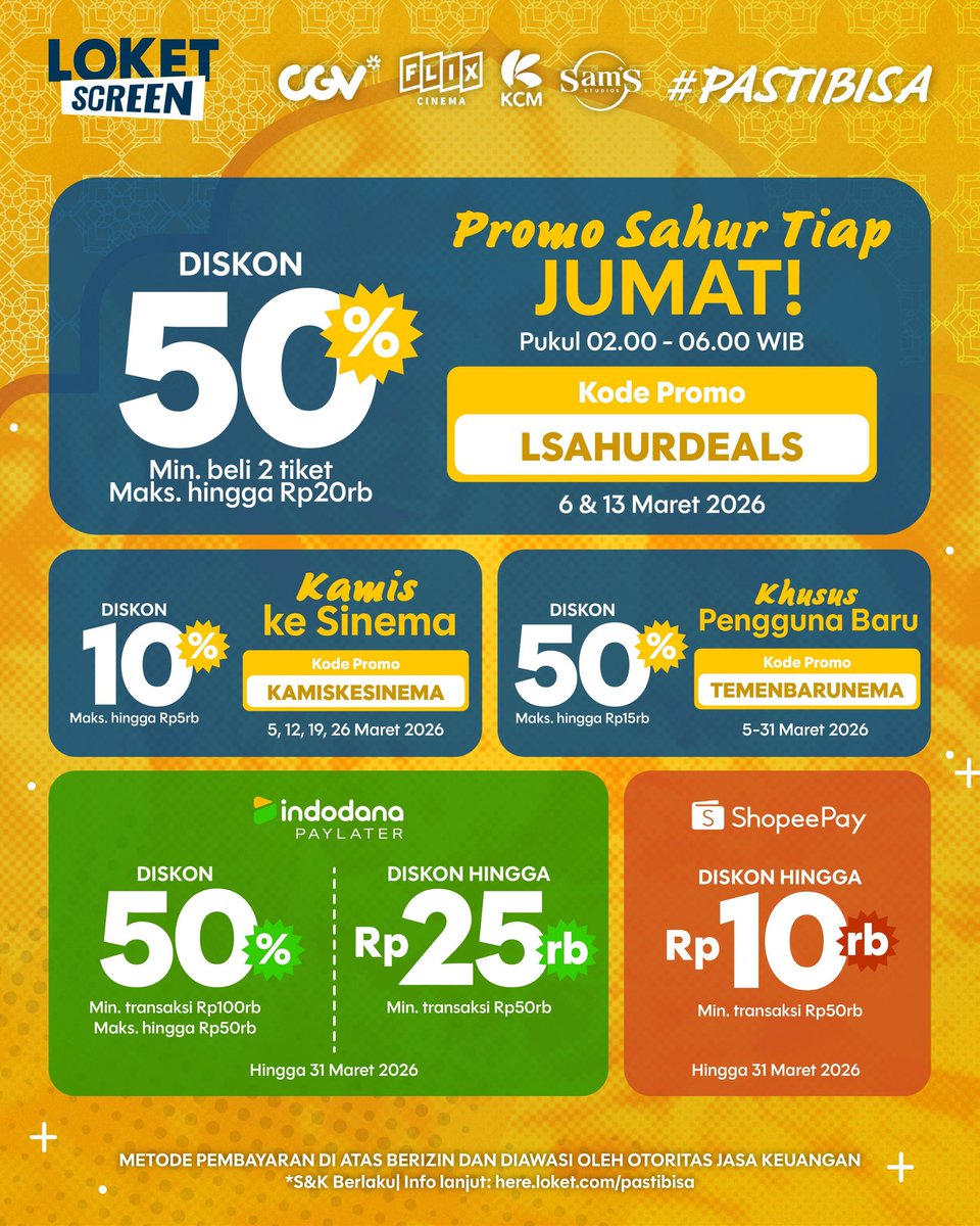 loketscreen's tweet image. Intip keseruannya di slide samping ya ~ Sambil nunggu filmnya tayang, kamu bisa tonton film seru lainnya yang lagi tayang. Beli tiketnya di LOKET Screen karena kamu #PASTIBISA dapet banyak promo. Klik link onelink.to/wmghdk ! 😉

#LOKETScreen #NowSCREENing