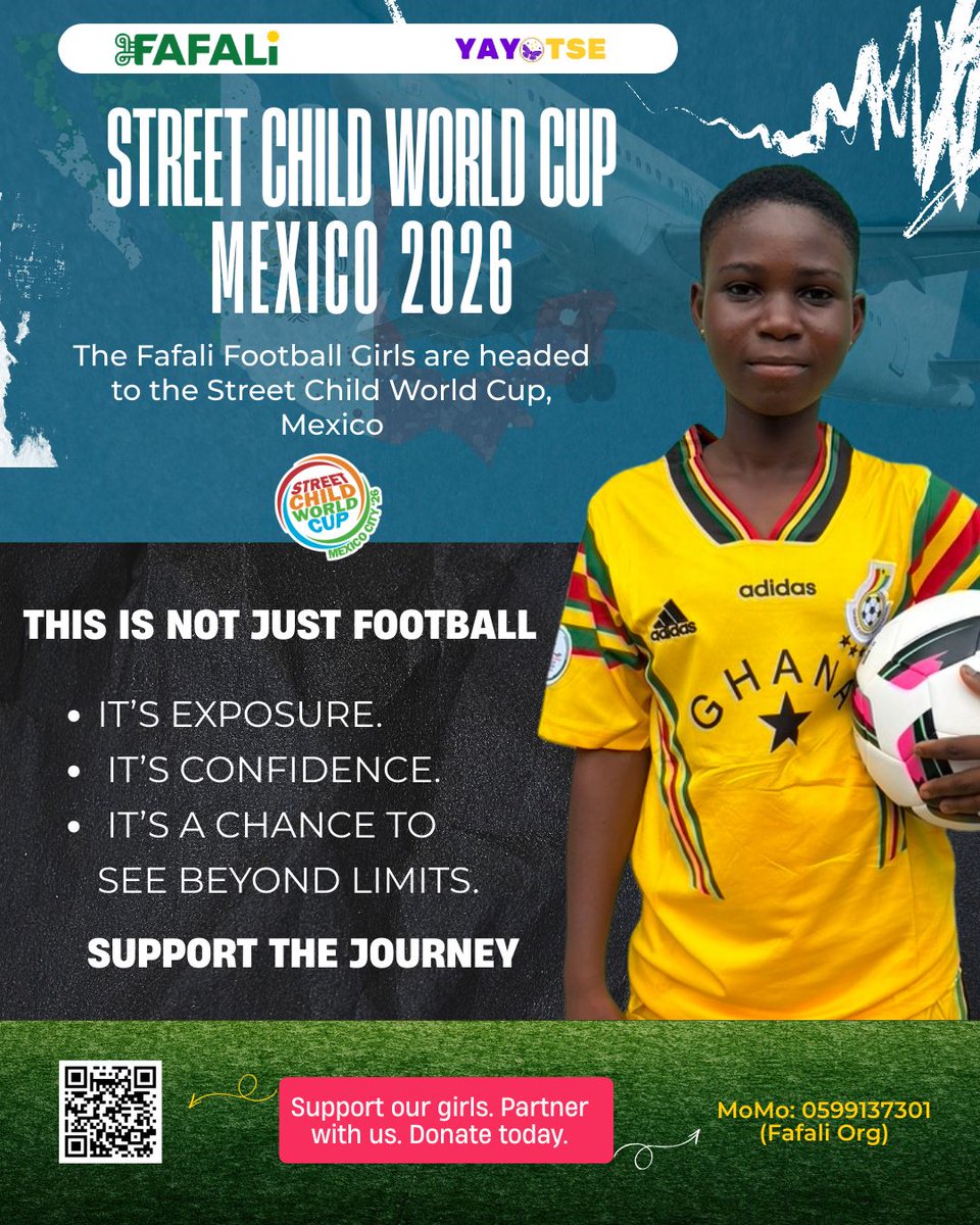 Fafaliorg's tweet photo. Our girls are heading to the Street Child World Cup in Mexico ๐ฒ๐ฝโฝ
Everything is covered except the plane tickets.
Help us get them to the world stage.
Donate: https://t.co/i90HBwGH88
MoMo: 0599137301
#StreetChildWorldCup #SupportTheGirls #GirlsInFootbal #PSGCHE #SoccerFans https://t.co/QZphhl4yMa