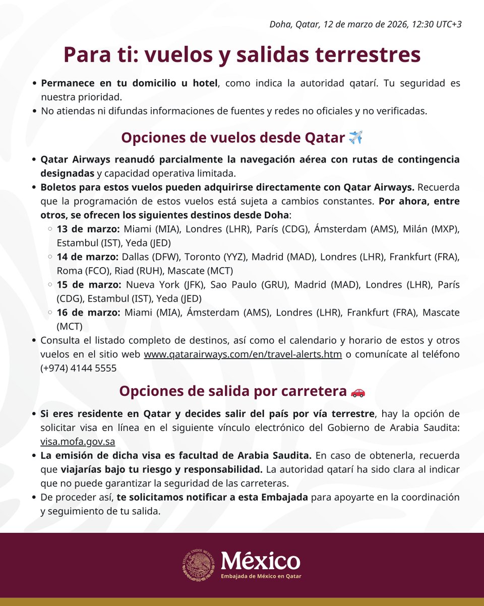 Embajada de México en Qatar tweet media